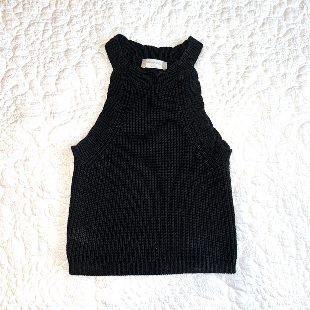 Halter Knitted Crop Tank